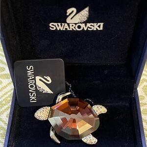 Signed Swarovski Crystal Sea Turtle Brooch